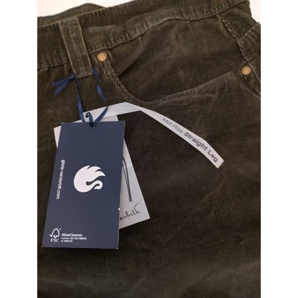 Gloria Vanderbilt Green Corduroy Mid Rise Straight Leg Embroidered Pants 24W - Picture 4 of 14